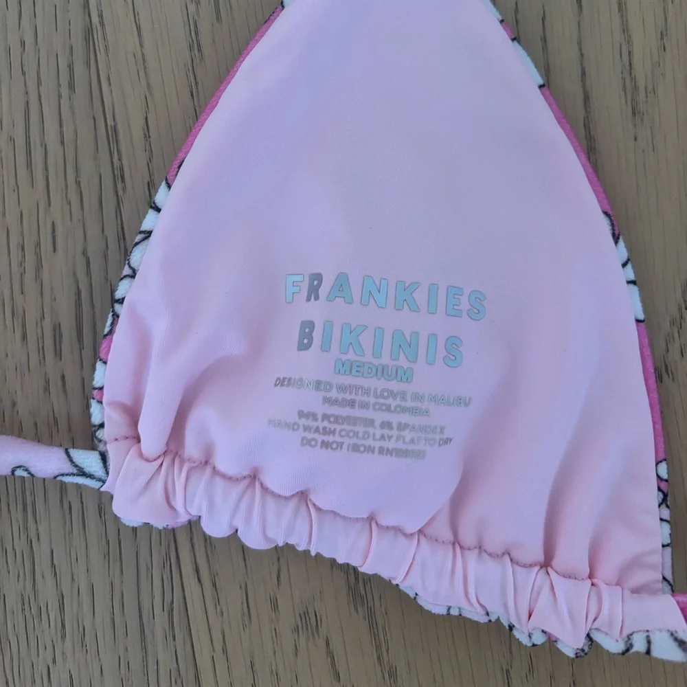 Frankie’s Bikinis Tia Terry Triangle Bikini Top Pink Daisy